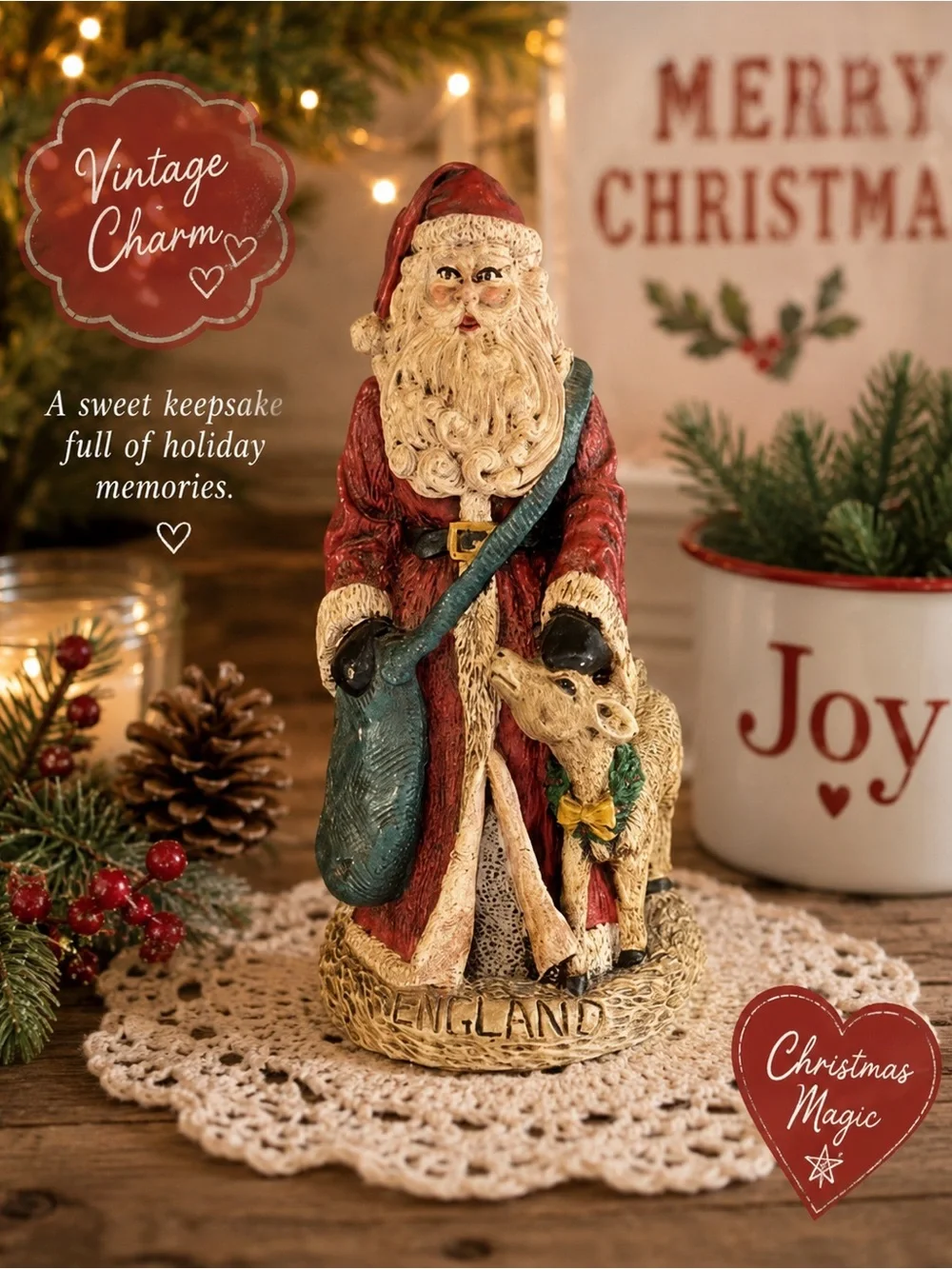 Vintage Santa Claus Holiday Decor